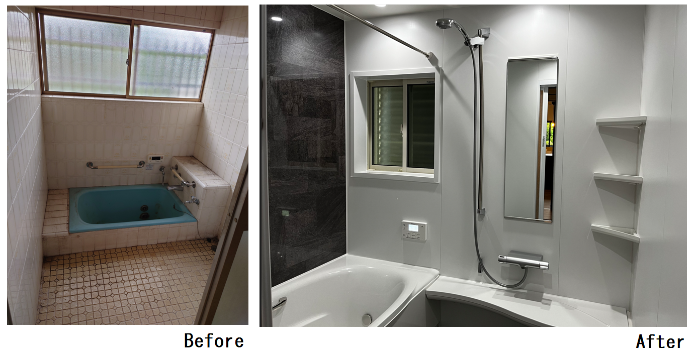 浴室は浴室乾燥もついた機能的なユニットバスへ