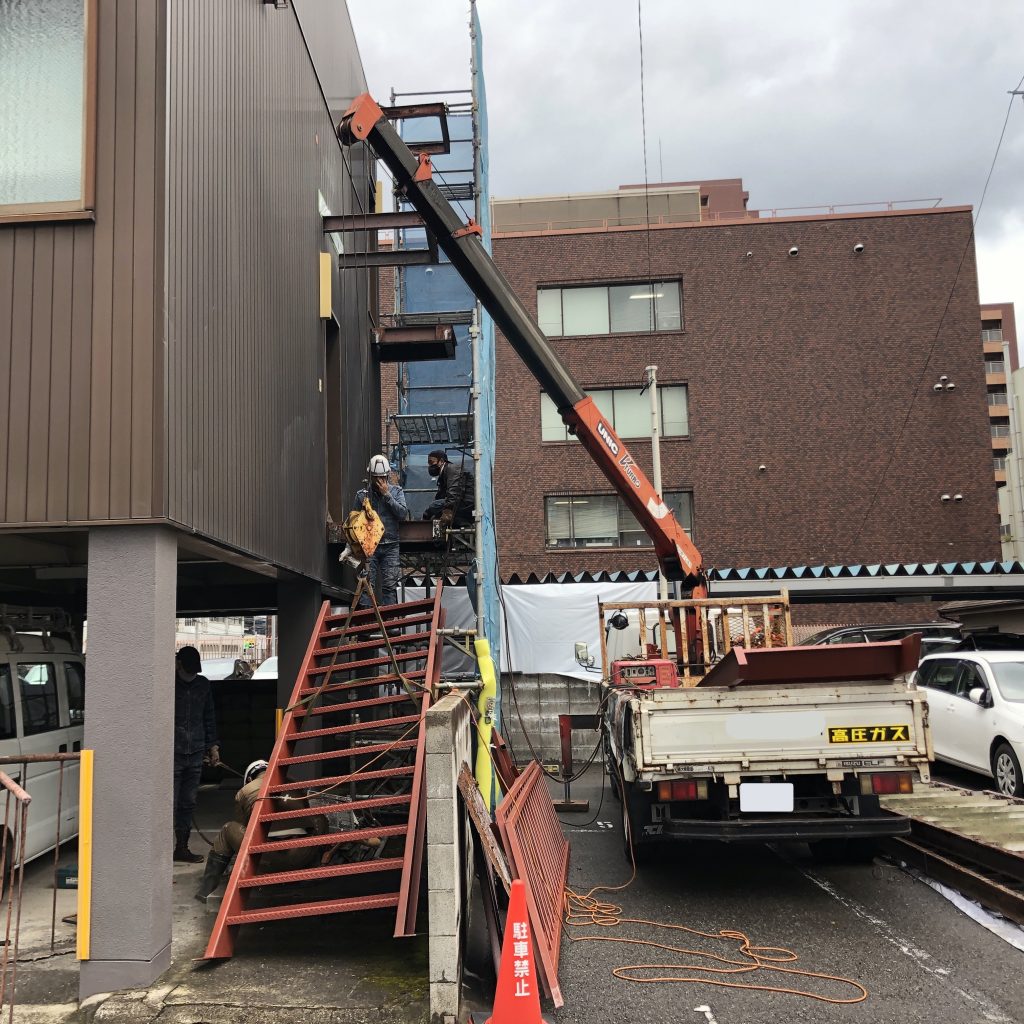 屋外鉄骨階段 改修工事